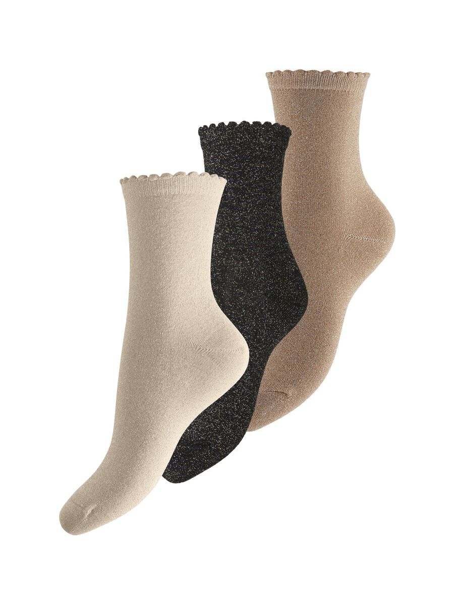 Pieces PCEBBY 3-PACK GLITTER SOCKS, Black, highres - 17114641_Black_875174_001.jpg