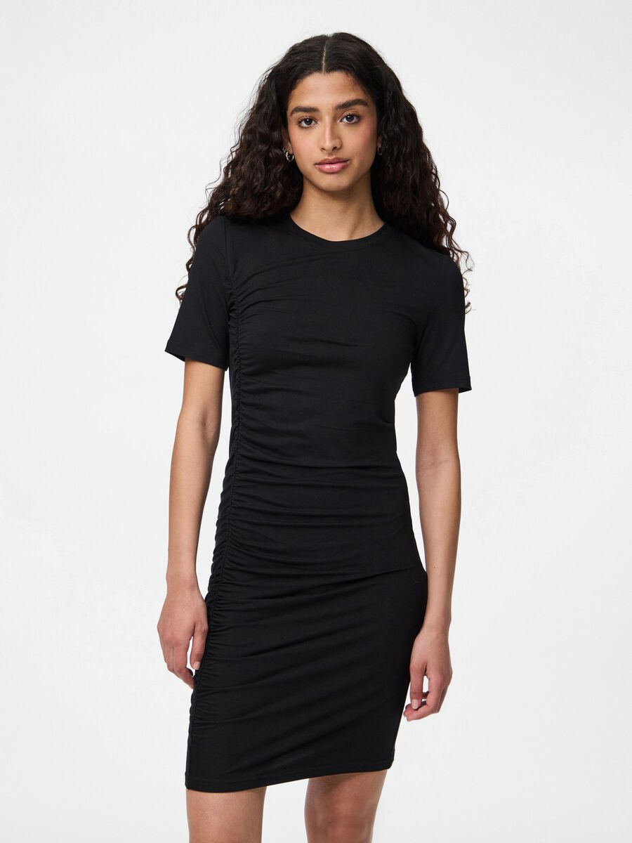 Pieces PCELLY RUCHES MINI JURK, Black, highres - 17158521_Black_003.jpg