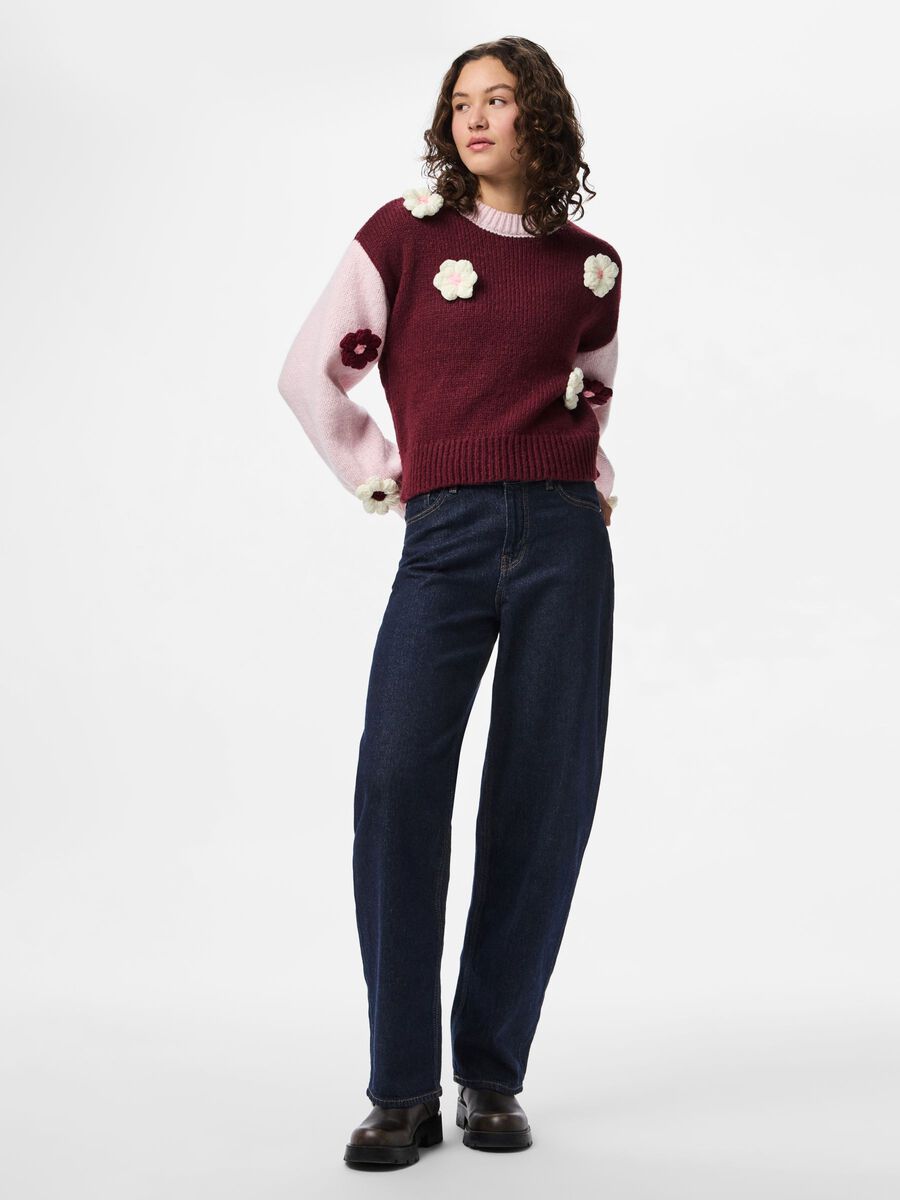 Carousel image - PCJENNER KNITTED PULLOVER, Tawny Port | 3