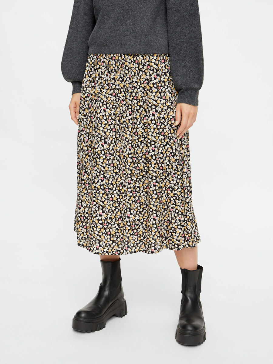 Pieces PRINTED MIDI SKIRT, Black, highres - 17110954_Black_822848_003.jpg