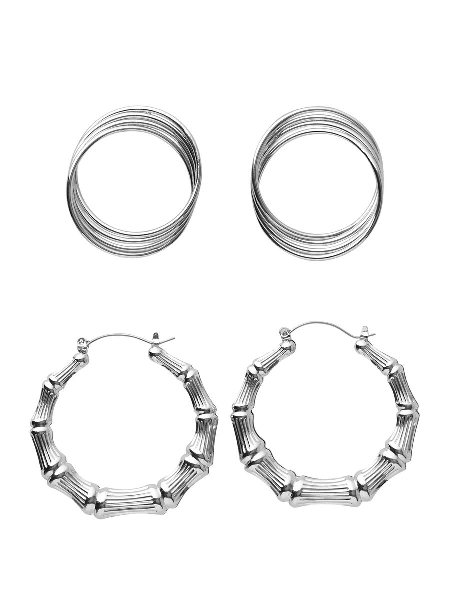 Pieces 2-PACK CREOLEN, Silver Colour, highres - 17099086_SilverColour_001.jpg