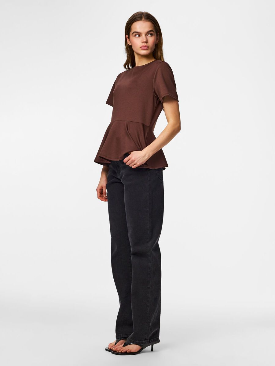 Product carousel image - PCALISA PEPLUM BLOUSE, Chicory Coffee | 1
