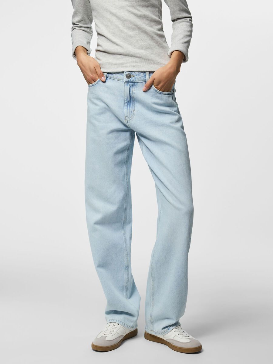 Product carousel image 1 PCSKY MW  STRAIGHT FIT JEANS, Light Blue Denim