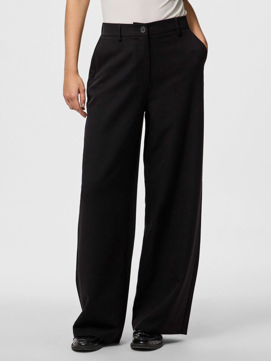 Pieces PCKAMIL WIDE-LEG TROUSERS, Black, highres - 17155335_Black_003.jpg