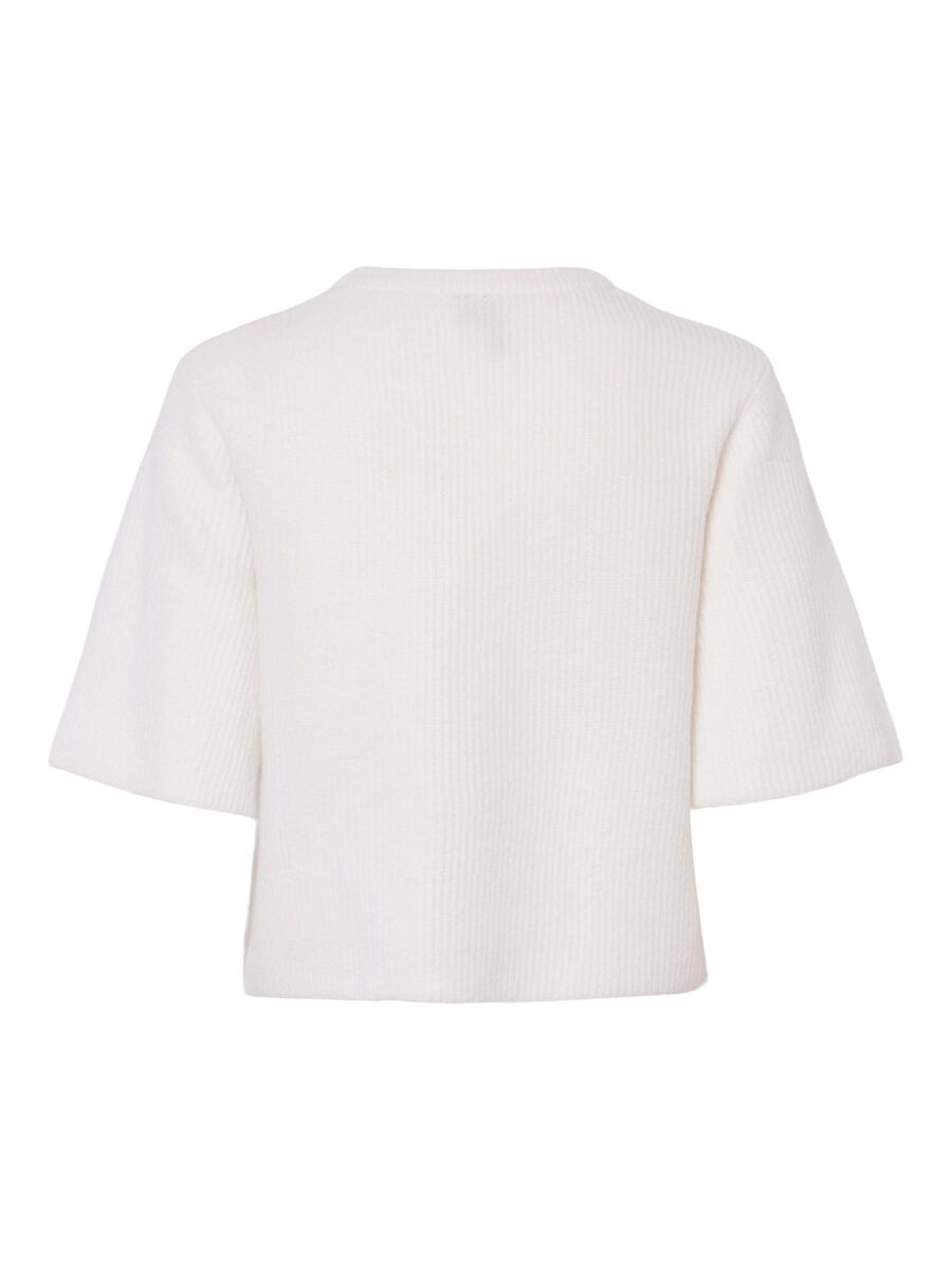Pieces PCSILLY SHORT SLEEVED KNITTED TOP, Cloud Dancer, highres - 17158204_CloudDancer_002.jpg