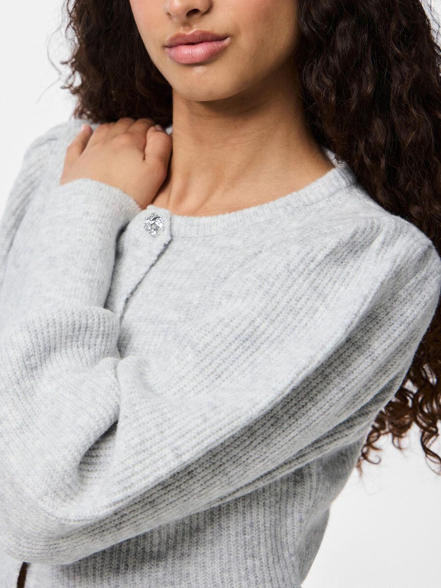 Carousel image - PCANNIE CARDIGAN EN MAILLE, Light Grey Melange | 4