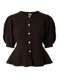 Product image thumbnail - PCSILLY PUFF KNITTED CARDIGAN, Hot Fudge | 1