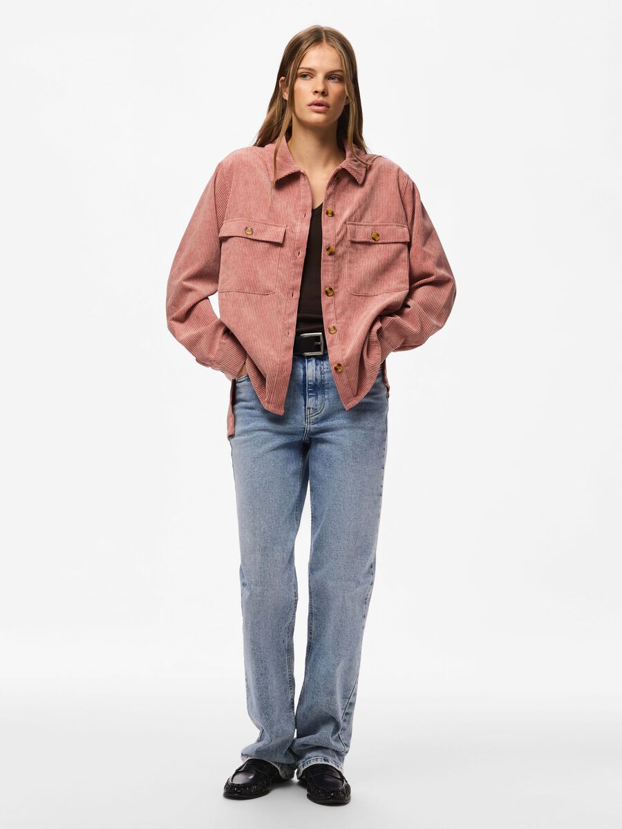 Pceffi corduroy  shirt, colour: ash rose, pink, creative