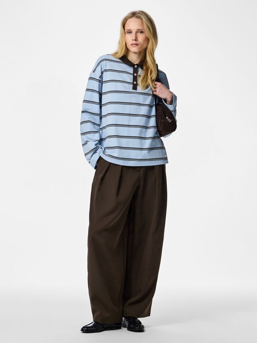 Carousel image - PCSADIE LONG-SLEEVED POLO, Cashmere Blue | 3