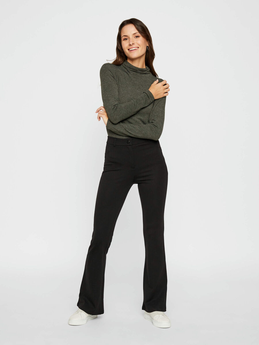 Pieces HIGH-WAIST FLARED BROEK, Black, highres - 17103421_Black_005.jpg