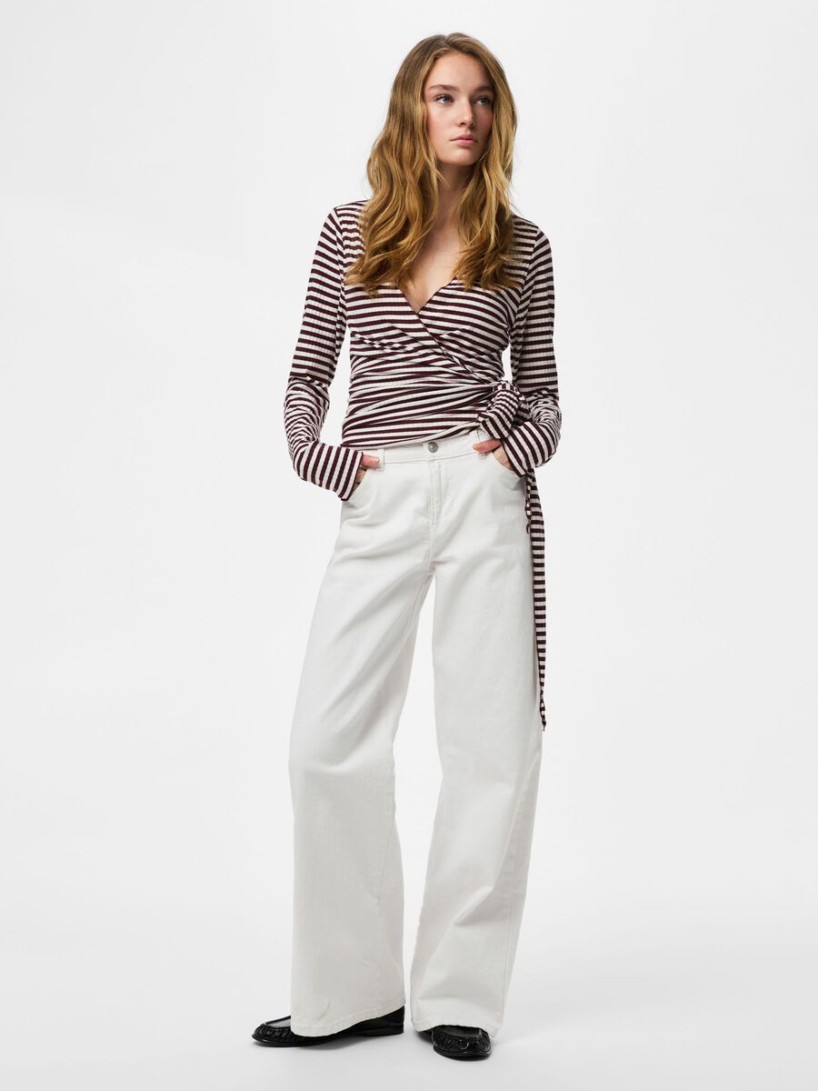 Product carousel image - PCLAYA WRAP TOP, Tawny Port | 1