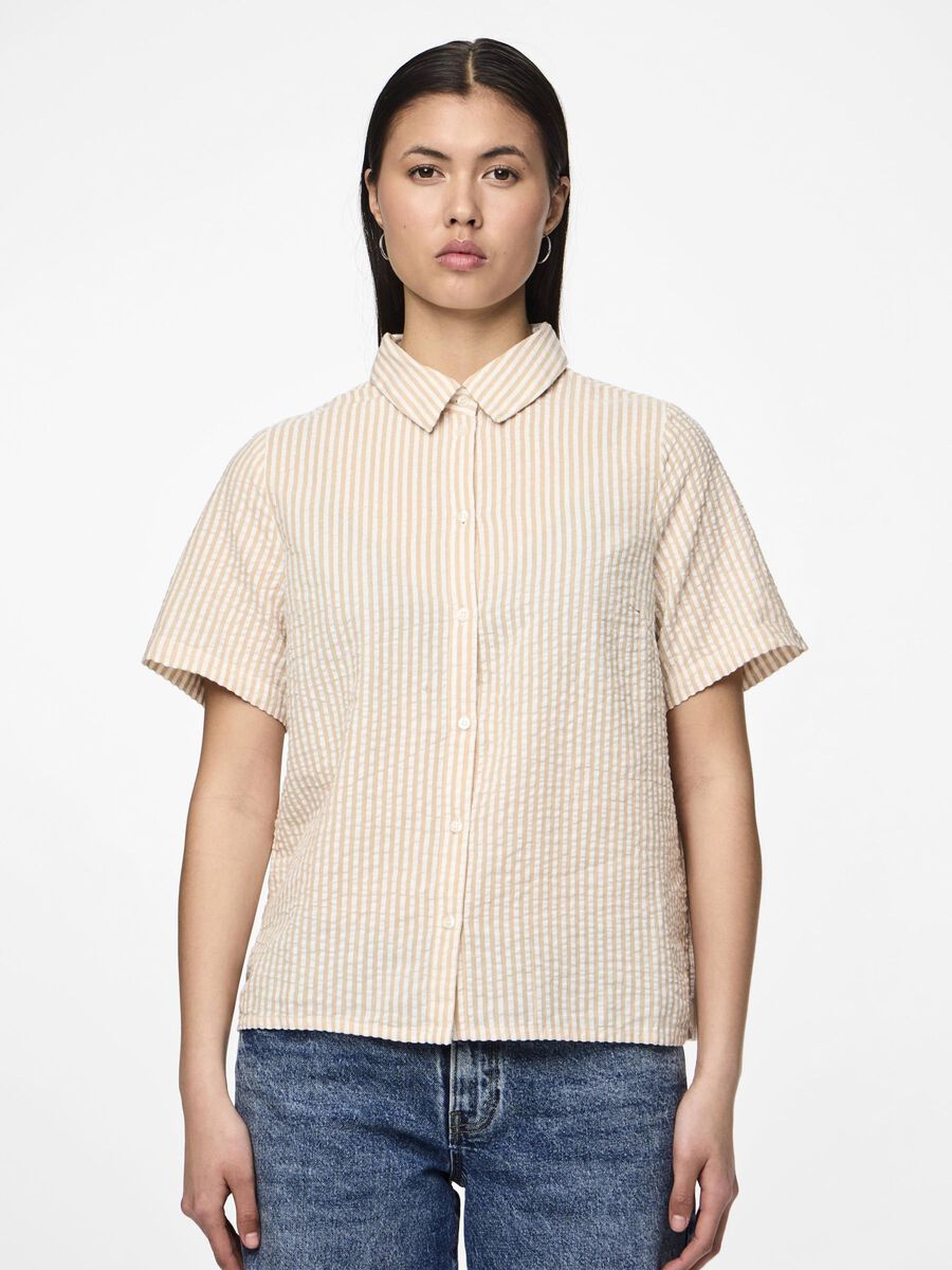 Pieces PCSALLY SHORT SLEEVED SHIRT, Nomad, highres - 17146892_Nomad_1109763_003.jpg
