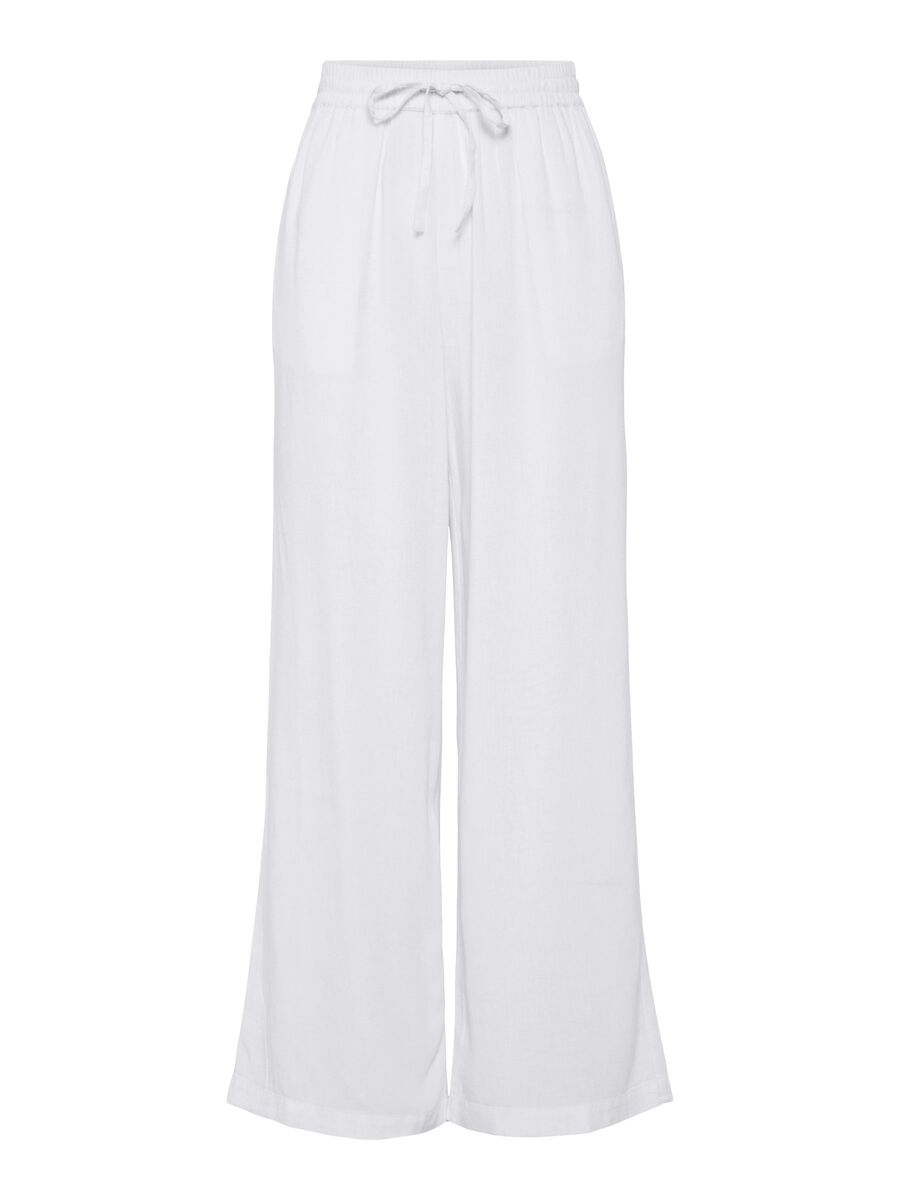 Carousel image - PCPIA LINNENMIX WIDE LEG BROEK, Bright White | 5