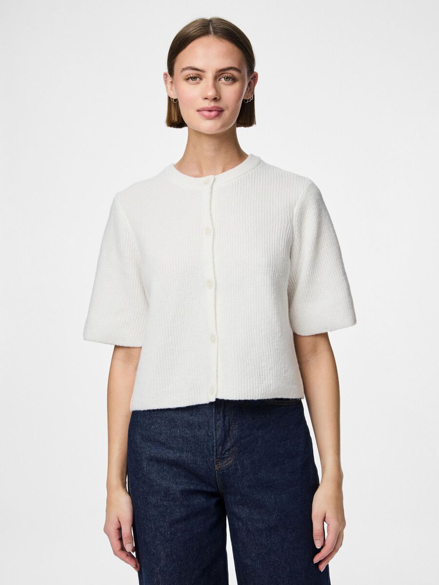 Pieces PCSILLY - MANCHES COURTES CARDIGAN EN MAILLE, Cloud Dancer, highres - 17158220_CloudDancer_003.jpg