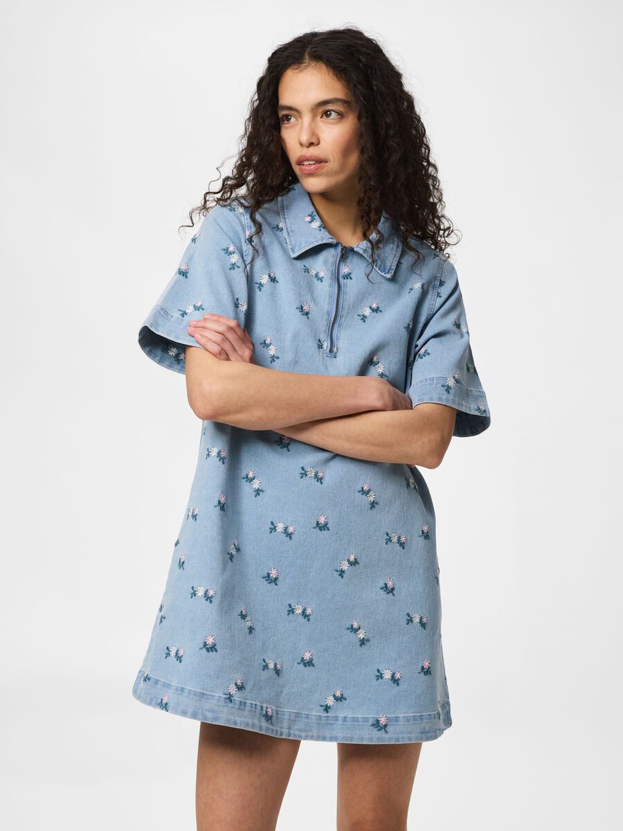 Carousel image - PCFLORA  DENIM DRESS, Light Blue Denim | 7