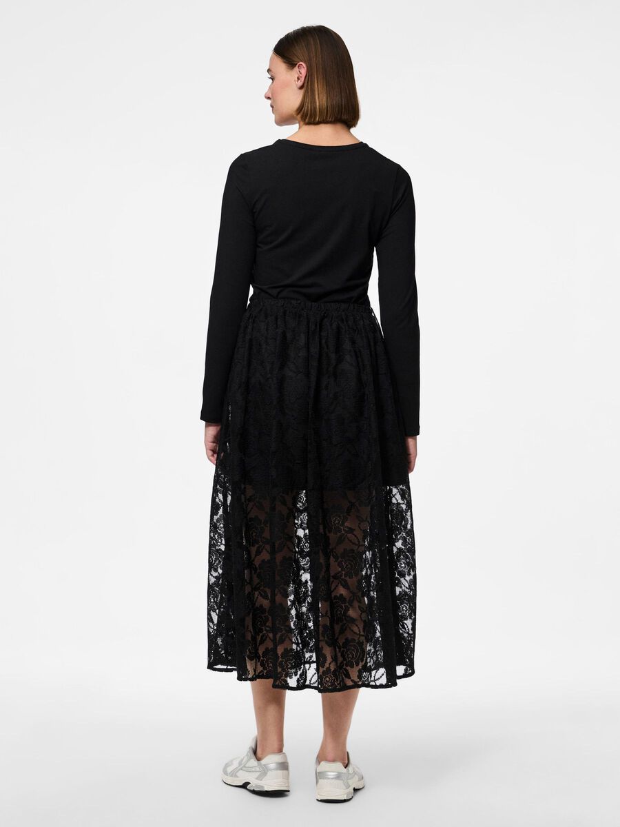 Pieces PCNAVI LACE MIDI SKIRT, Black, highres - 17160178_Black_004.jpg