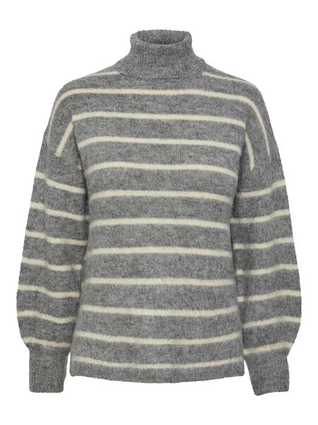 Pieces PCFEA STRIKKET PULLOVER, Dark Grey Melange, highres - 17146202_DarkGreyMelange_1078378_001.jpg