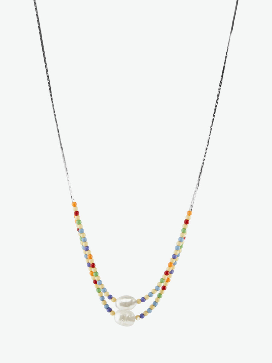 Pieces MULTICOLORE 2 CHAÎNES COLLIER, Silver Colour, highres - 17103465_SilverColour_756064_001.jpg