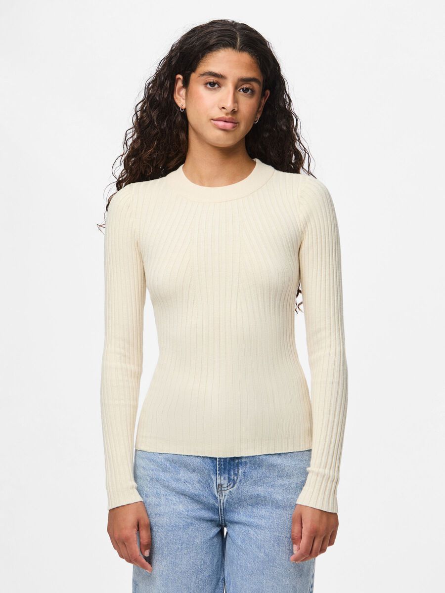 Product carousel image - PCCRISTA KNITTED PULLOVER, Birch | 1