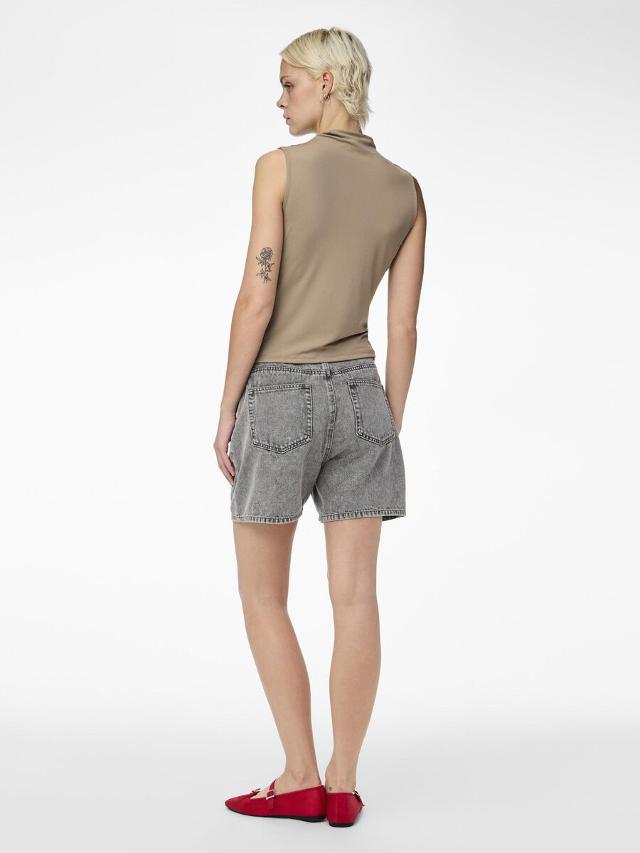 Pieces PCMADISON DRAPED  SLEEVELESS TOP, Taupe Gray, highres - 17151143_TaupeGray_004.jpg