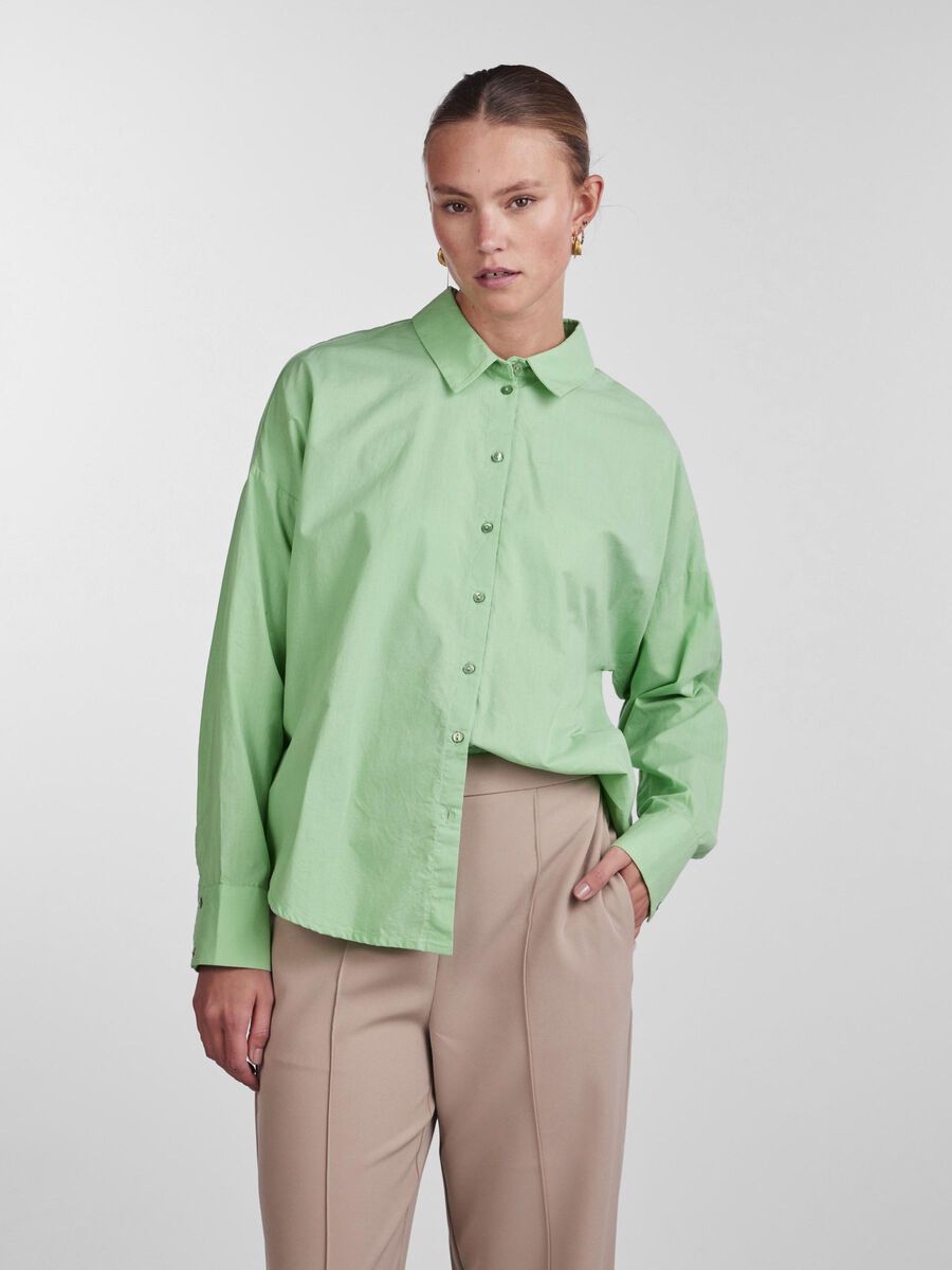 Pieces PCTANNE LONG SLEEVED SHIRT, Absinthe Green, highres - 17133909_AbsintheGreen_003.jpg