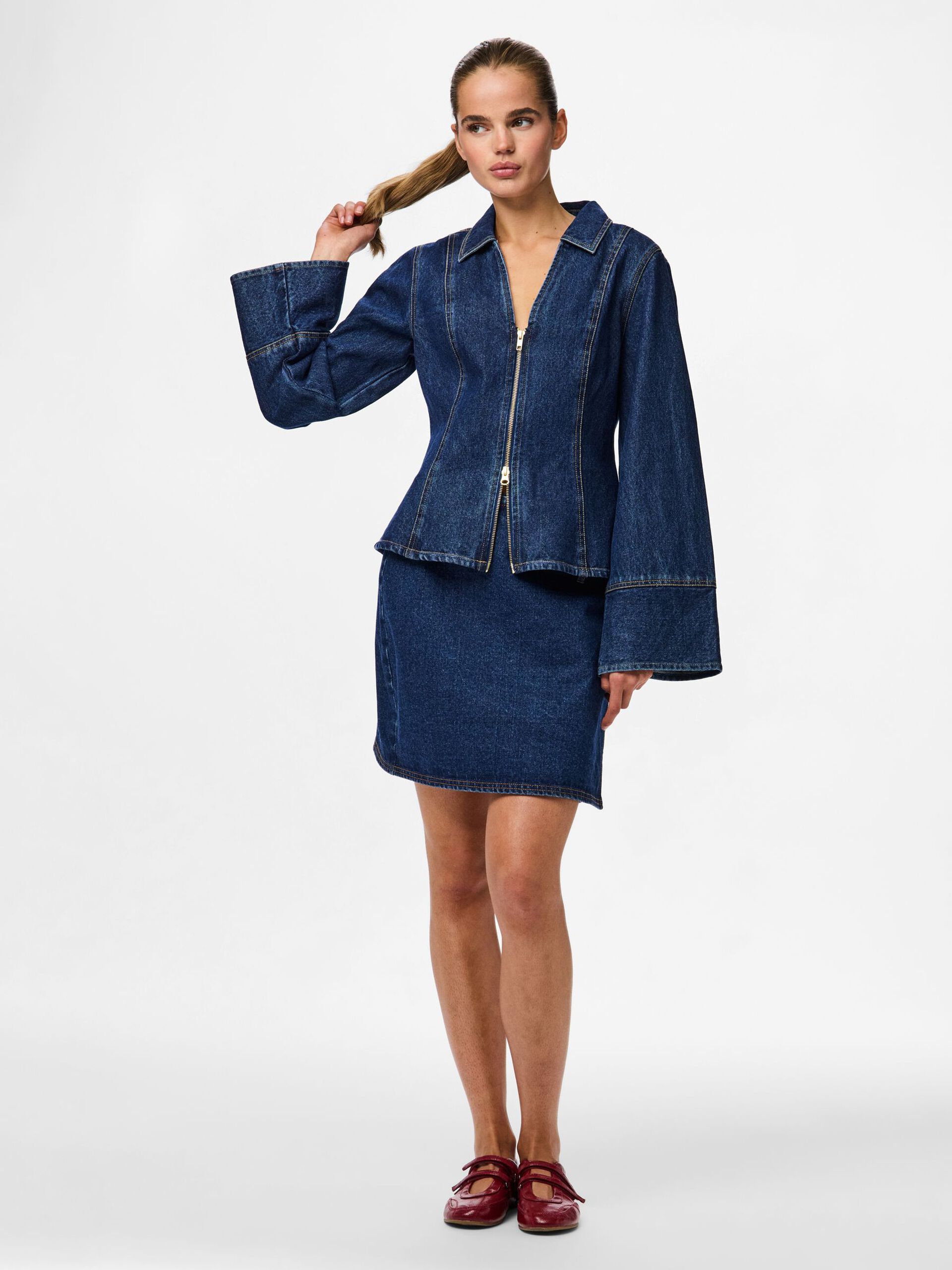 Carousel image - PCFLORA SPIJKERJAS, Medium Blue Denim | 5