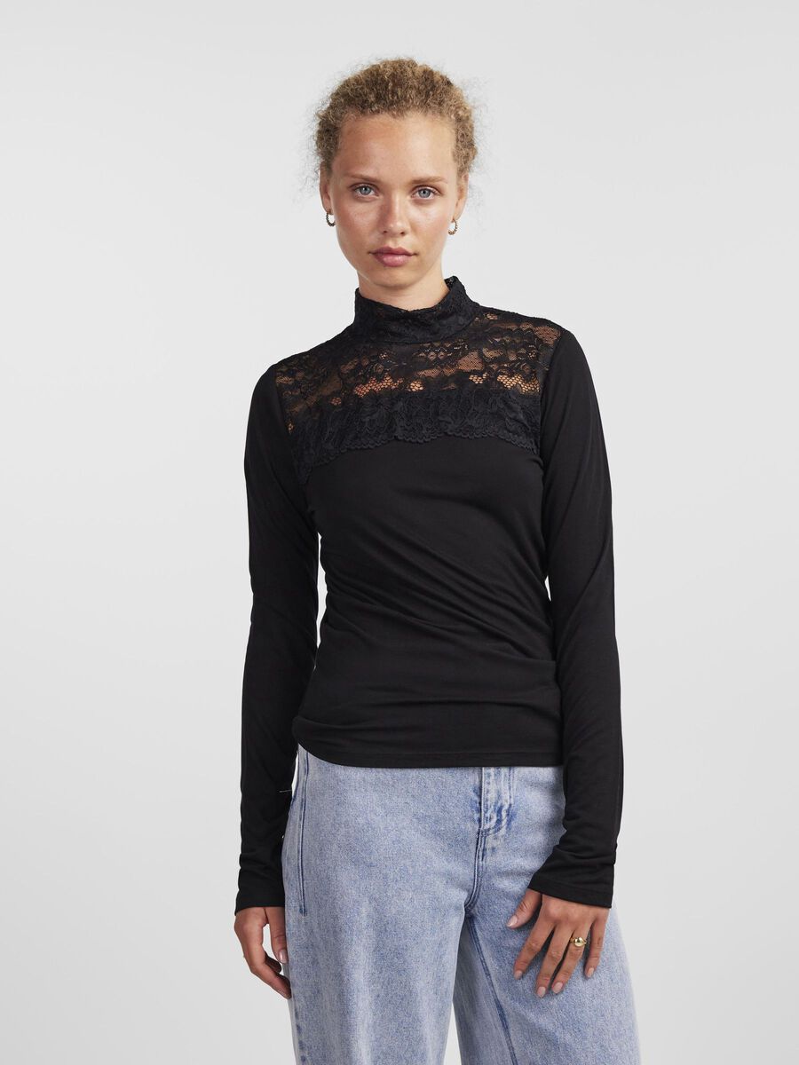 Pieces PCMOLLY LONG SLEEVED TOP, Black, highres - 17145683_Black_003.jpg