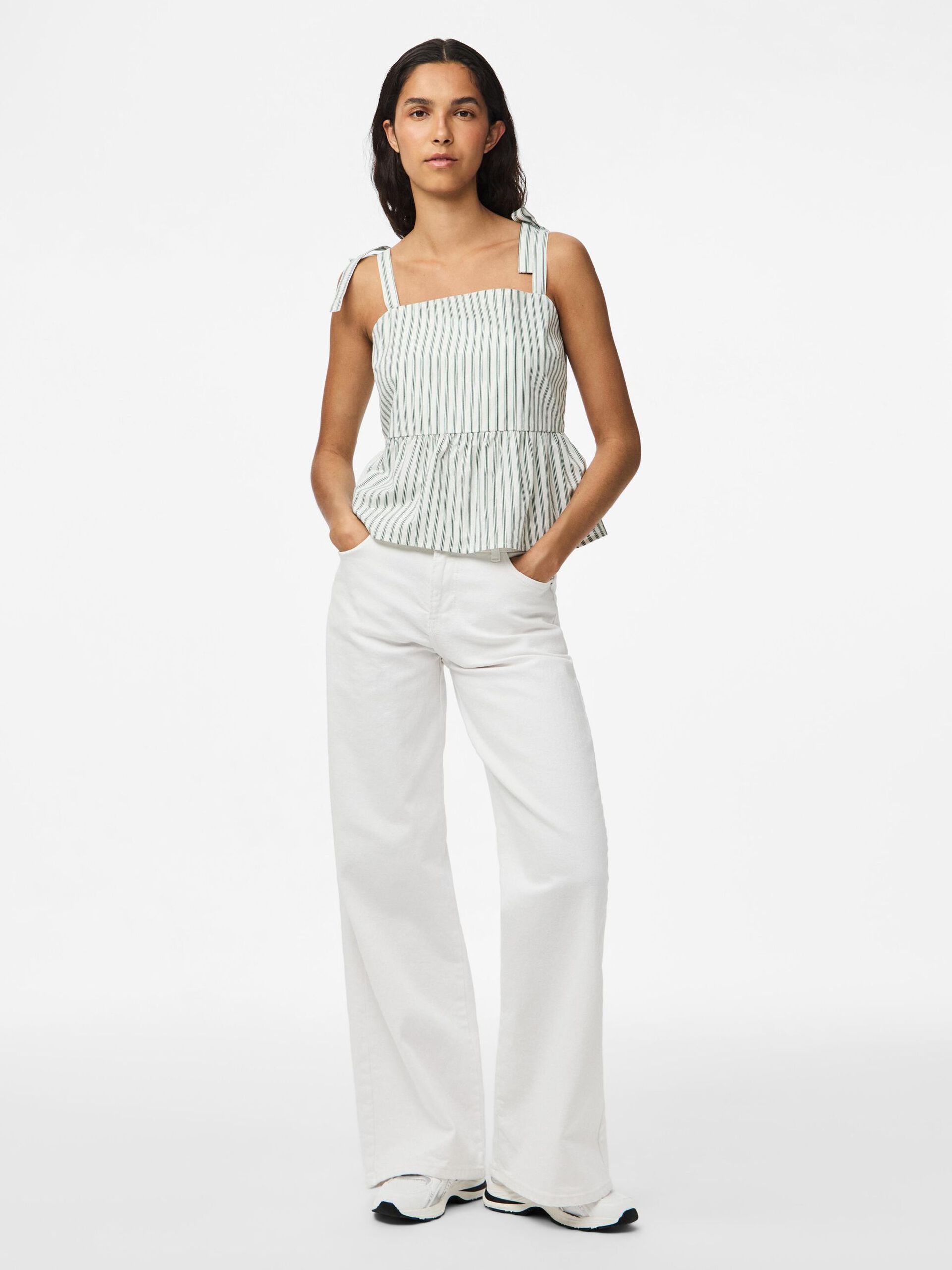 Carousel image - PCTAELYN STRAP TOP, Cloud Dancer | 3