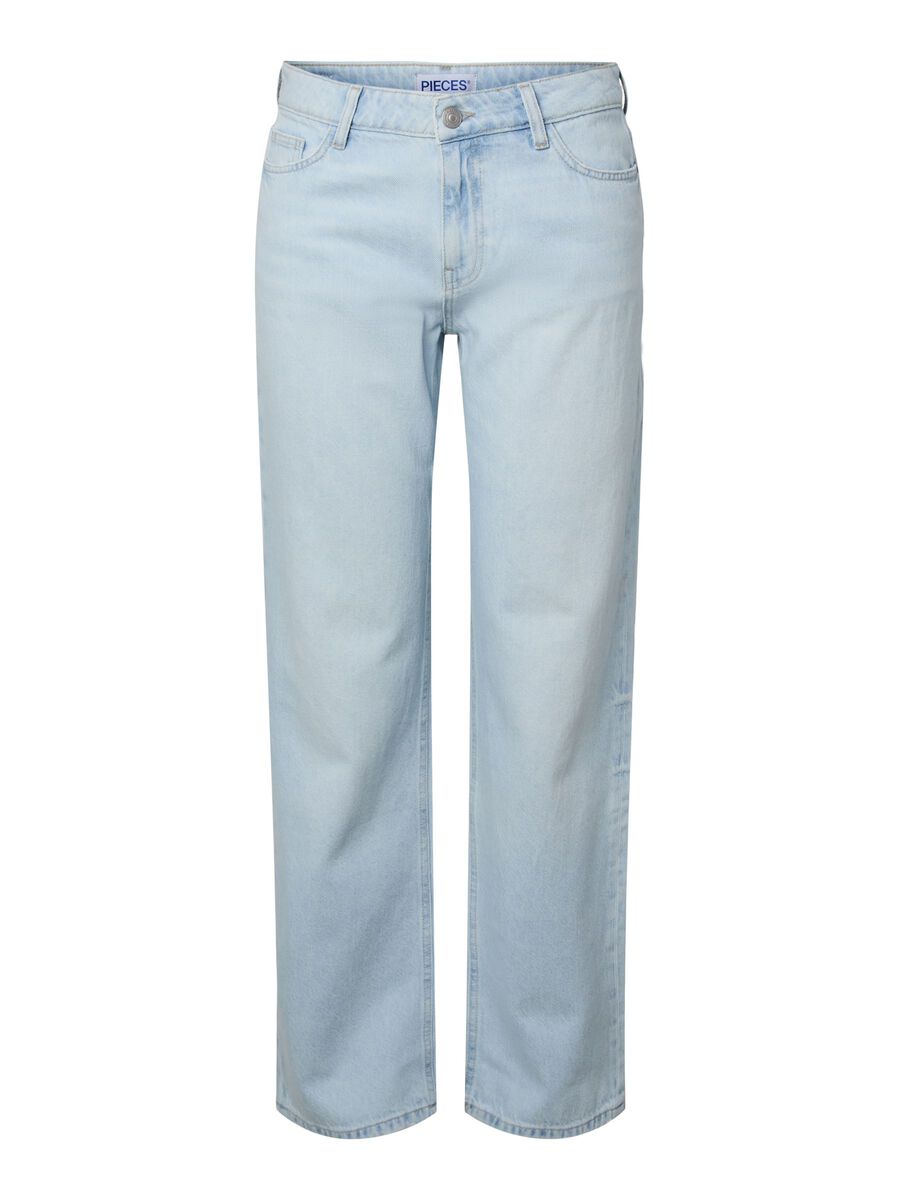 Product carousel image 1 PCSKY MW STRAIGHT FIT JEANS, Light Blue Denim