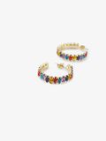 Pieces COLOURFUL CRYSTAL HOOP EARRINGS, Gold Colour, highres - 17100405_GoldColour_723095_006.jpg