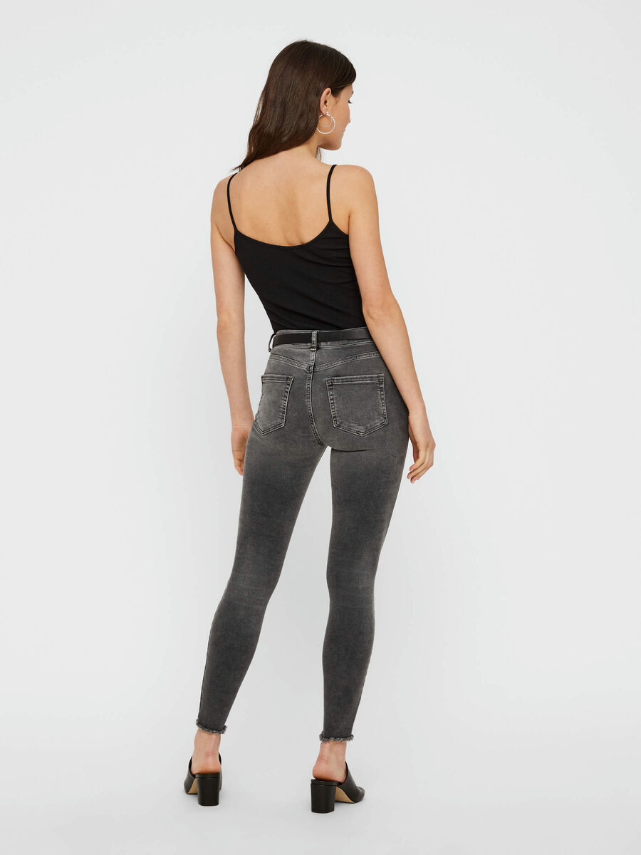 Pieces PCDELLY MID WAIST JEANS, Light Grey Denim, highres - 17087092_LightGreyDenim_004.jpg