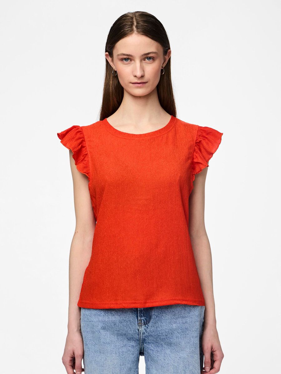 Pieces PCLUNA CAP SLEEVE TOP, Poinciana, highres - 17147178_Poinciana_003.jpg
