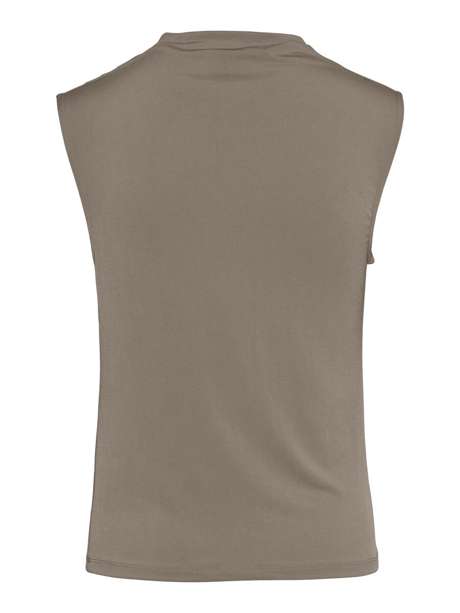 Pieces PCMADISON DRAPED  SLEEVELESS TOP, Taupe Gray, highres - 17151143_TaupeGray_002.jpg