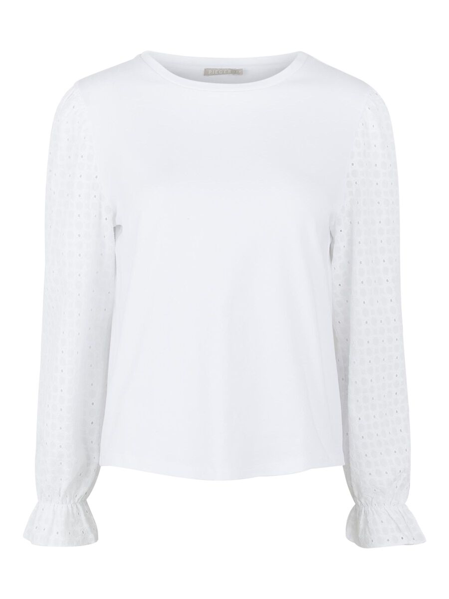 Pieces COURBE BLOUSE À MANCHES LONGUES, Bright White, highres - 17115566_BrightWhite_001.jpg