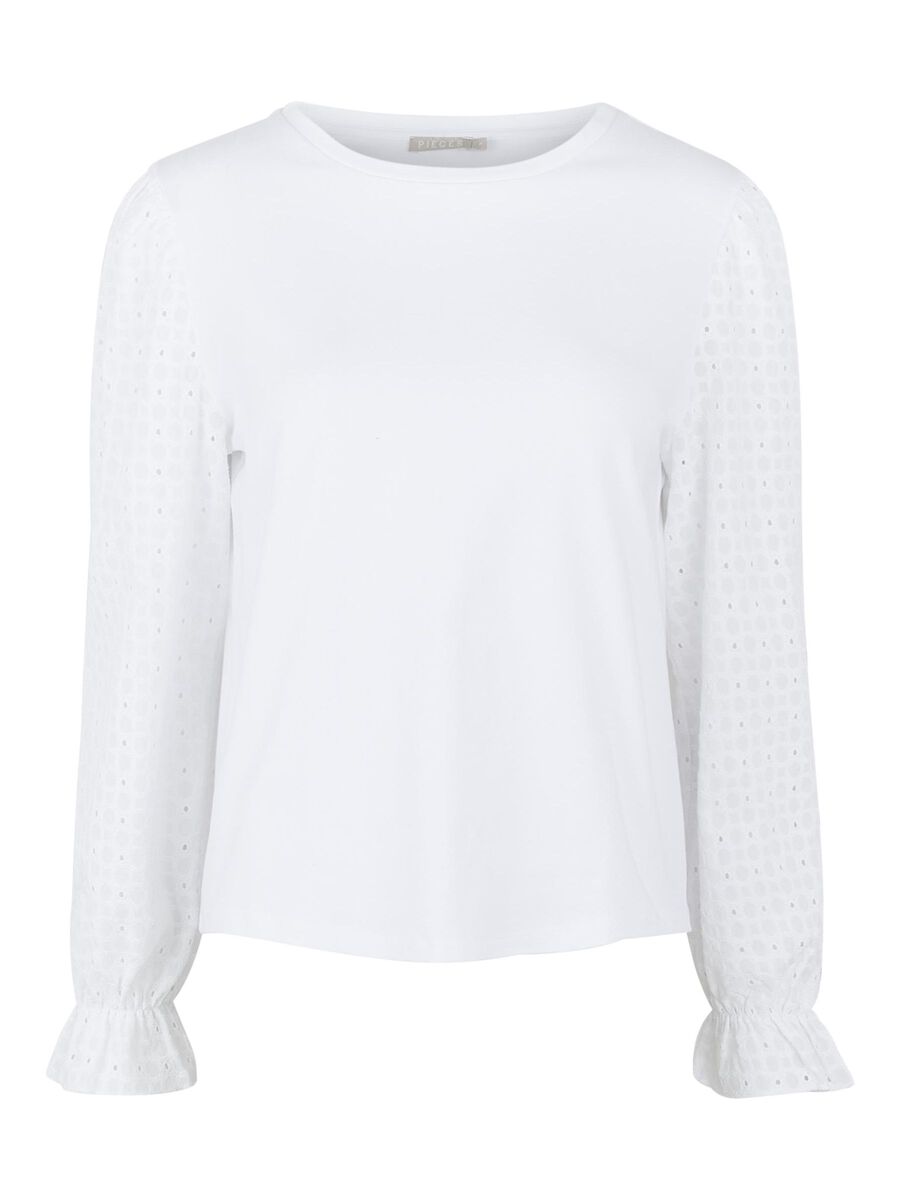 Pieces CURVE LANGÆRMET BLUSE, Bright White, highres - 17115566_BrightWhite_001.jpg