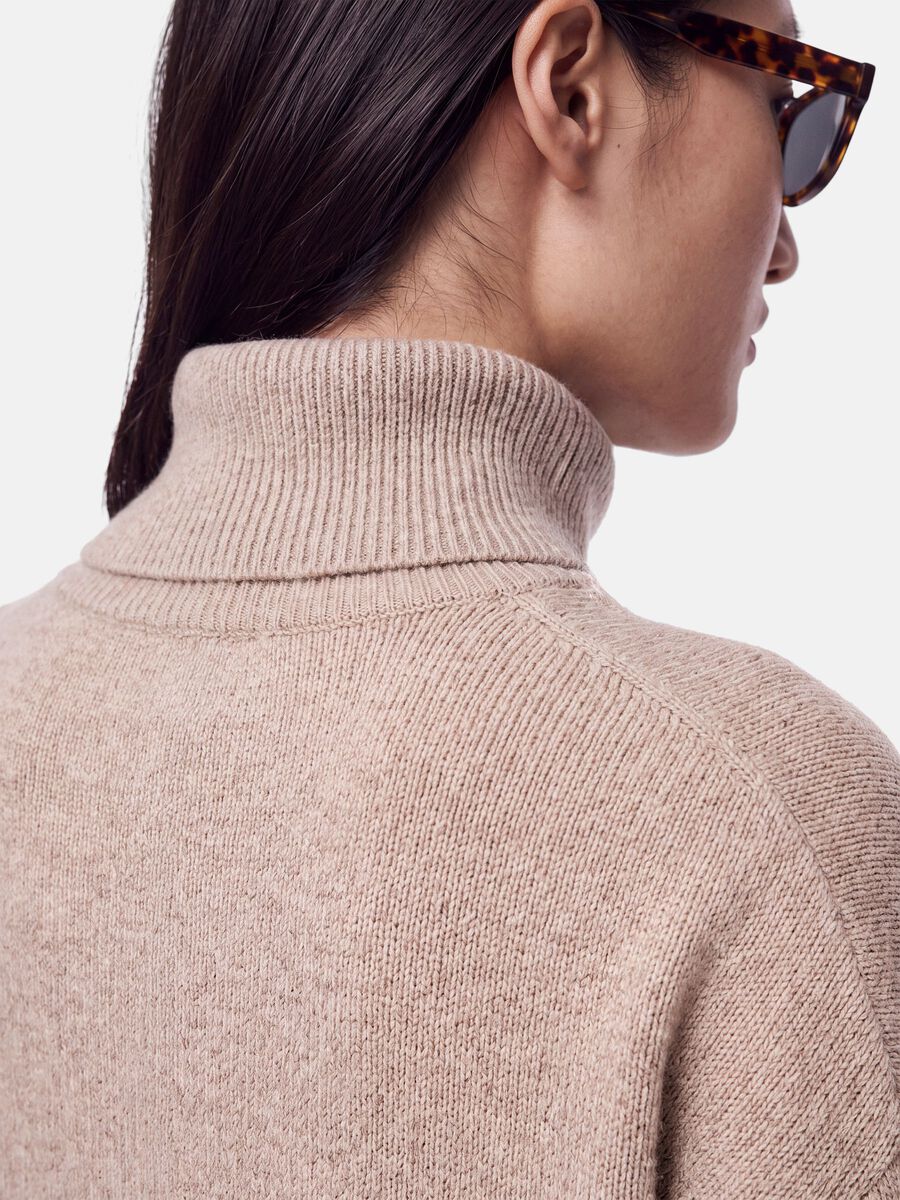 Carousel image 6 PCMALOU ROLLNECK KNITTED DRESS, Taupe Gray