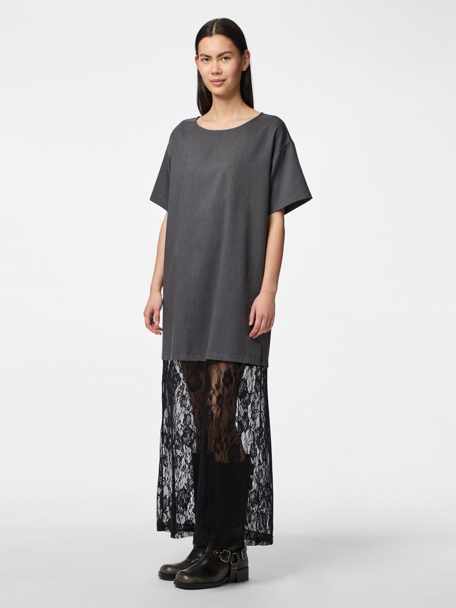 Product carousel image - PCALICE LACE DETAIL MAXI DRESS, Medium Grey Melange | 5