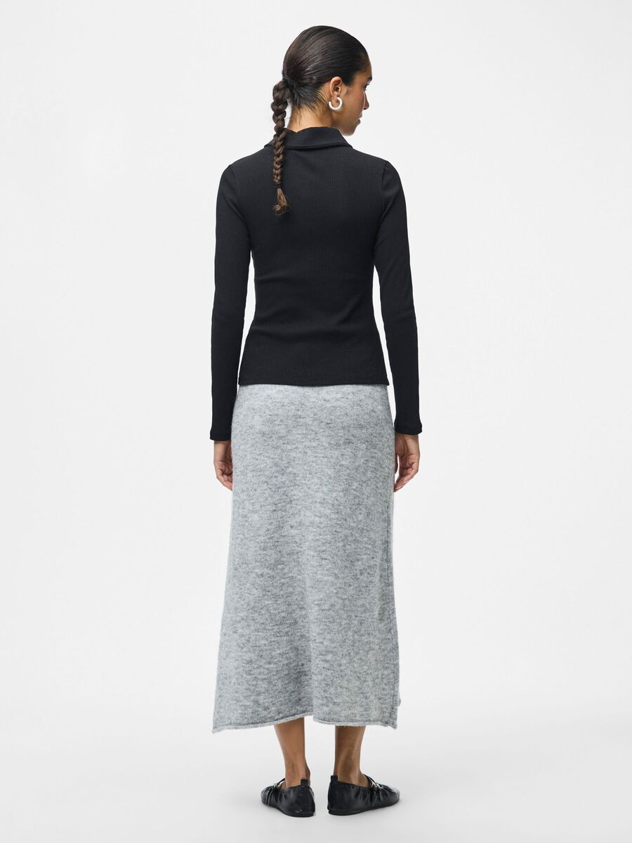 Product carousel image - PCPAM KNITTED SKIRT, Medium Grey Melange | 2