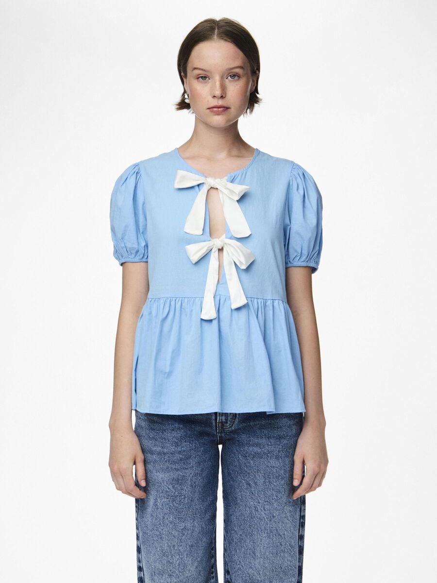 Pieces PCGOLLY TOPP MED PUFFÄRMAR, Airy Blue, highres - 17155915_AiryBlue_1165573_003.jpg