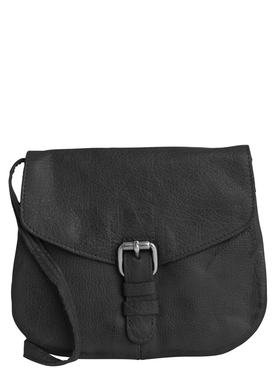 Pieces LEATHER CROSSBODY BAG, Black, highres - 17085464_Black_001.jpg