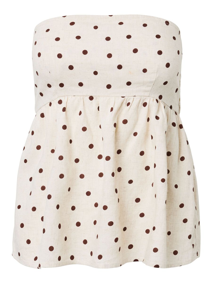 Product carousel image - PCPIA STRAPLESS LINEN BLEND TOP, Birch | 2
