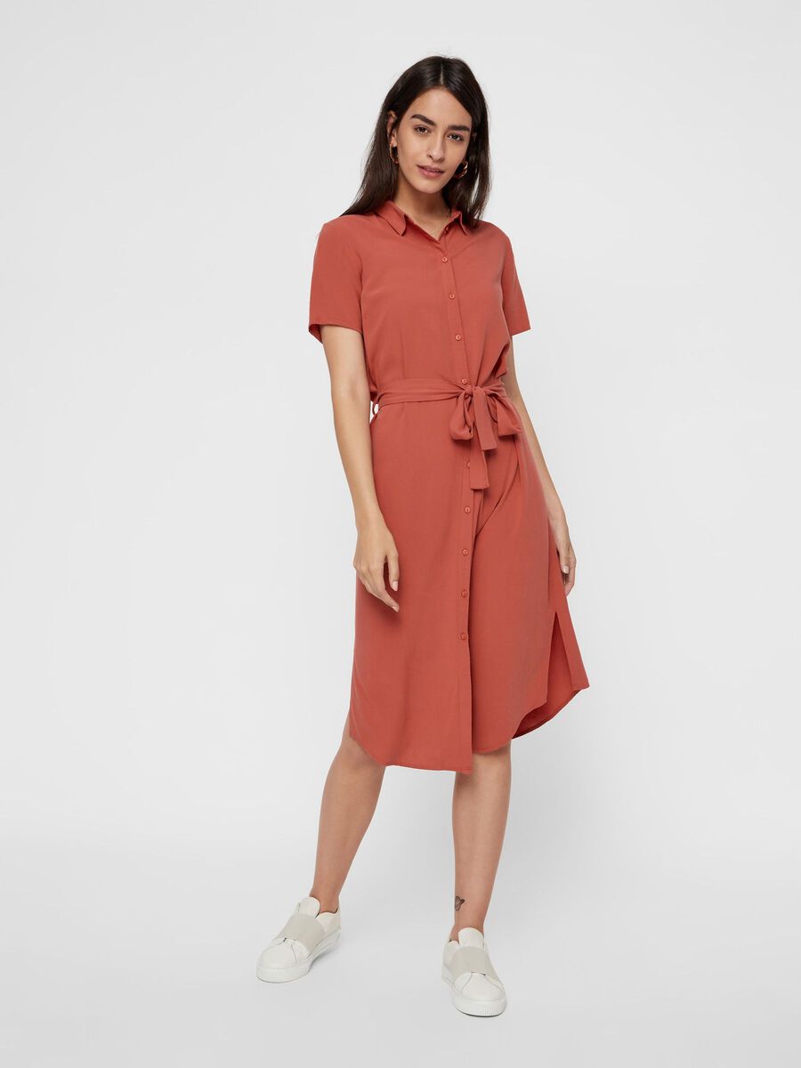 Pieces MIDI-LENGTH SHIRT DRESS, Redwood, highres - 17098767_Redwood_003.jpg