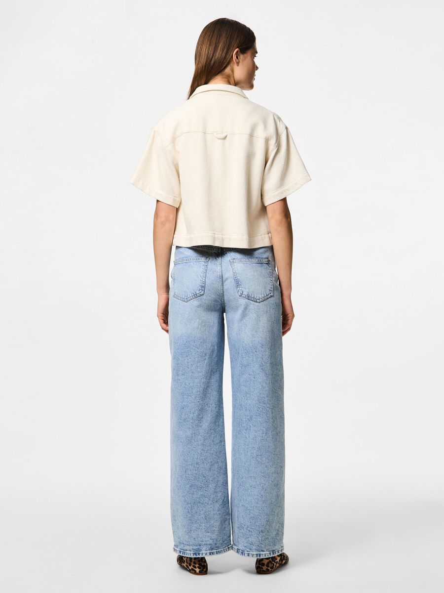 Pieces CHEMISE À MANCHES COURTES, Raw Cotton, highres - 17156459_RawCotton_004.jpg
