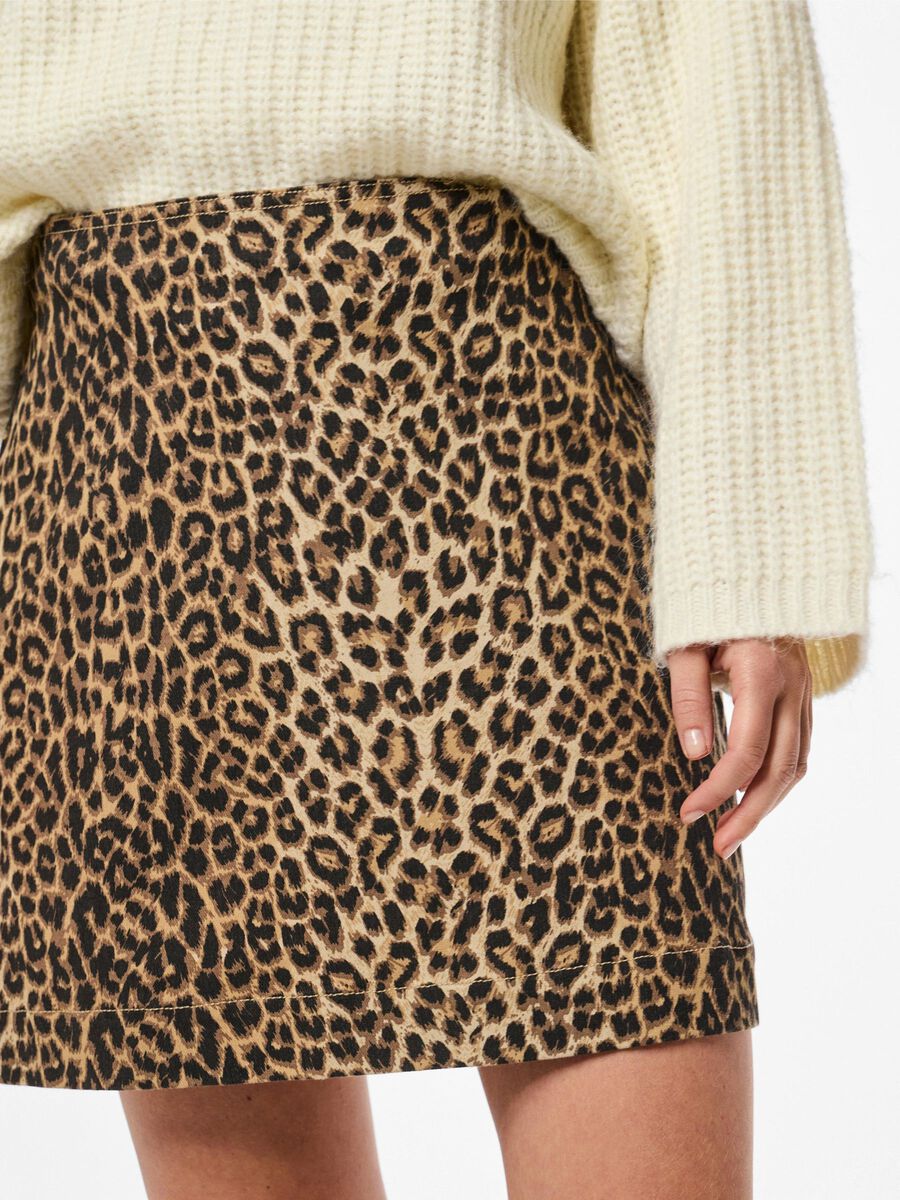Carousel image - PCSALUME HW LEOPRINT JEANSROCK, White Pepper | 4