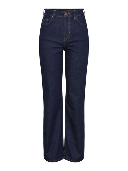 Pieces PCHOLLY HW WIDE LEG JEANS, Dark Blue Denim, highres - 17141708_DarkBlueDenim_001.jpg