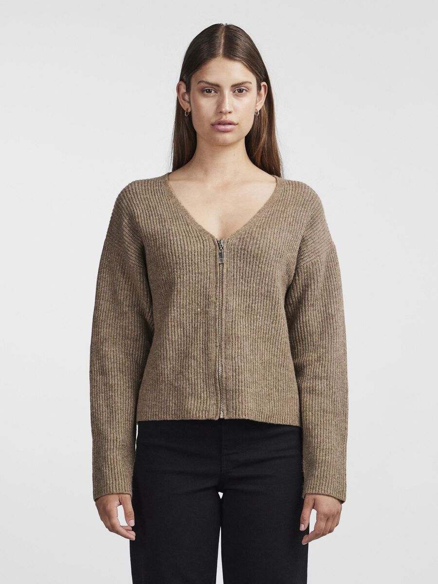 Pieces PCNONJA KNITTED CARDIGAN, Fossil, highres - 17140709_Fossil_003.jpg