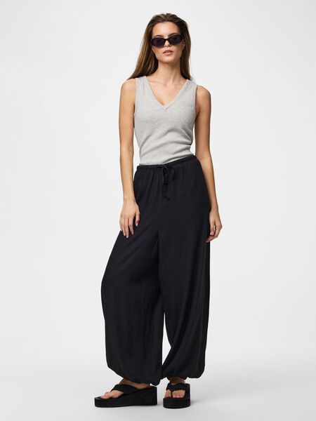 Pieces PCPIA LW LINEN BLEND BALLON  TROUSERS, Black, highres - 17169624_Black_005.jpg