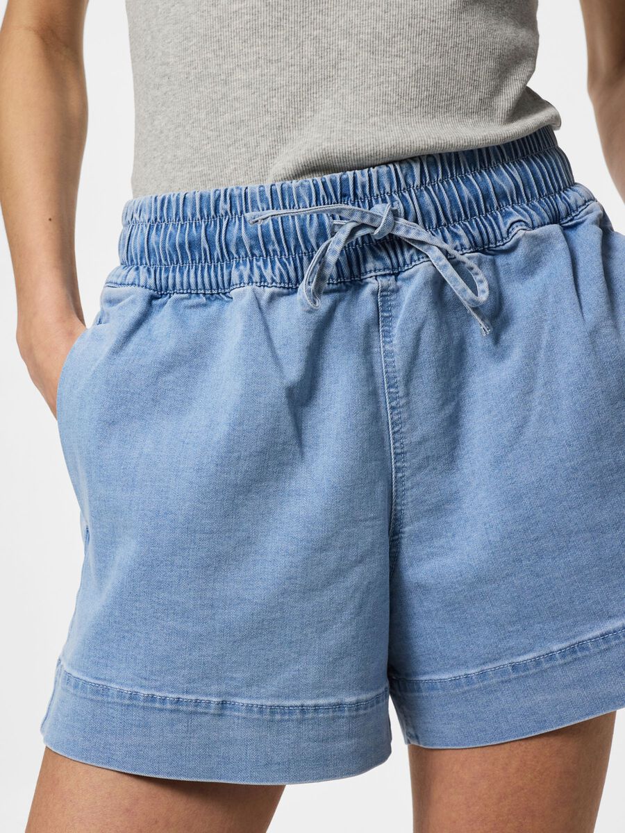 Carousel image - PCBILLO HW PULL-UP JEANSSHORTS, Light Blue Denim | 4