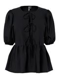 Pieces PCJOLLY TIE PUFF SLEEVED TOP, Black, highres - 17148315_Black_001.jpg