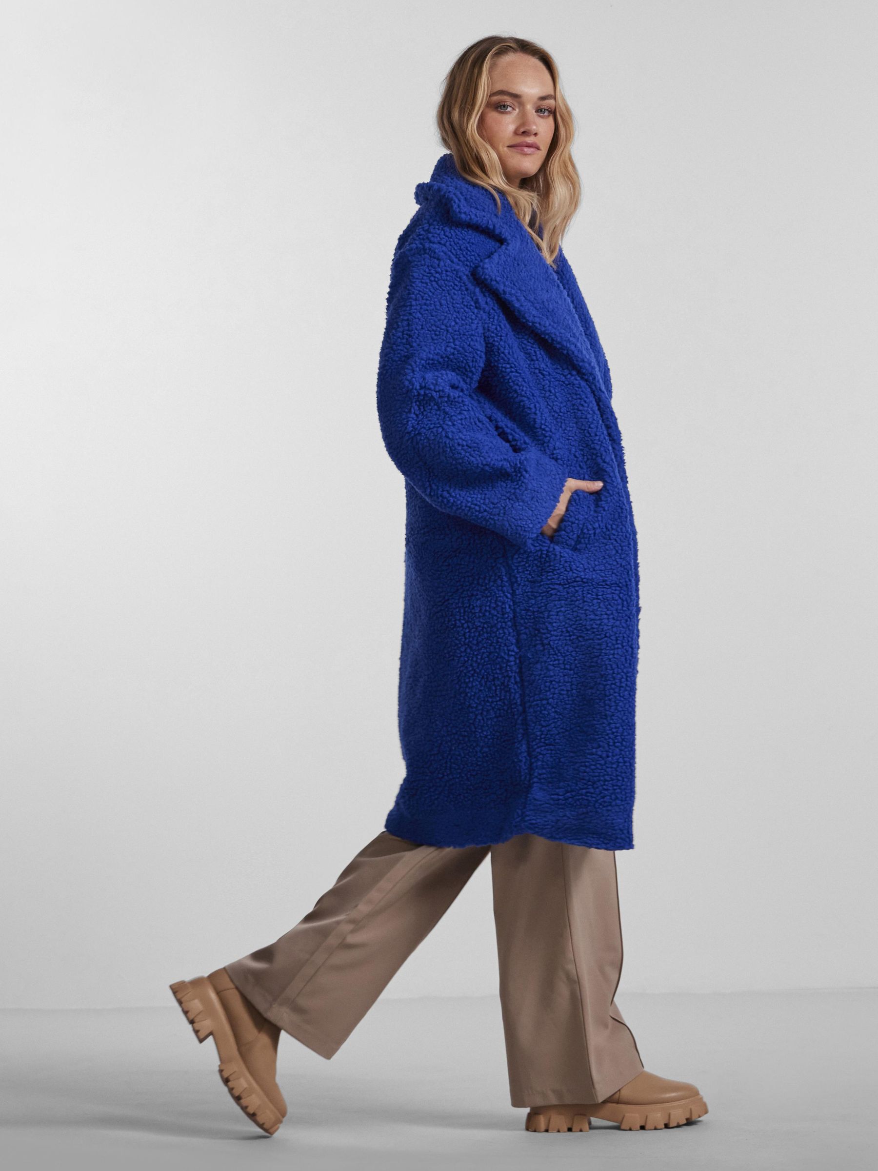 electric blue teddy coat
